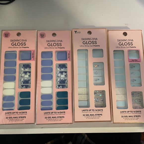 🦋 New Dashing Diva Lot Bundle Gloss Gel Nail Strips Wraps 5 Packs blue pastel 💙 - Picture 3 of 8